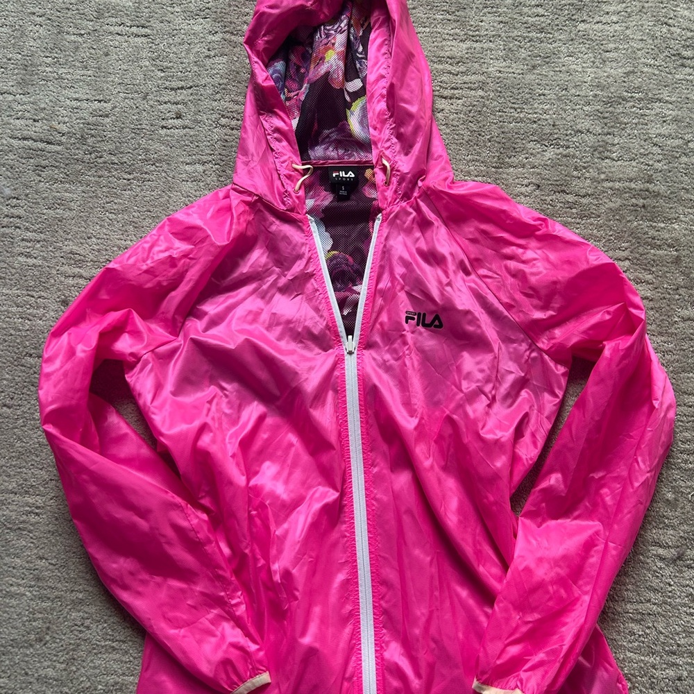 Fila Sport Pink Jacket with Floral Lining